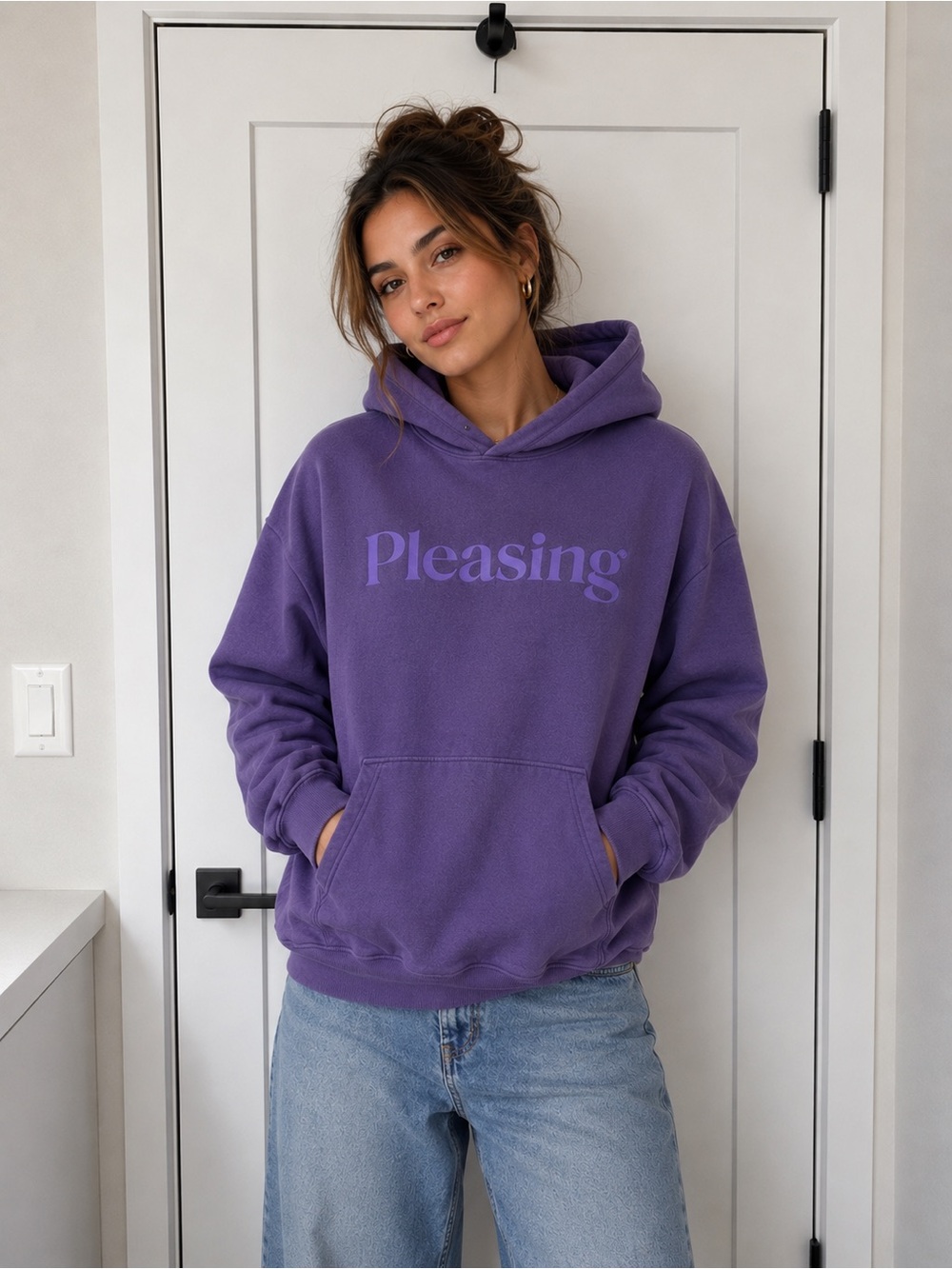 Pleasing Harry Styles Purple Logo Hoodie - Size Small